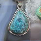 Sterling Silver Southwestern Style Matrixed Natural Green Turquoise Pendant For Women