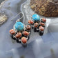 Sterling Silver Southwestern Style Turquoise & Orange Copper Turquoise Dangle Earrings For Women