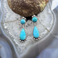 Sterling Silver Southwestern Style Round & Teardrop Turquoise Dangle Earrings For Women