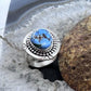 Sterling Silver Southwestern Style Golden Hill Turquoise Ring Size 6 For Women