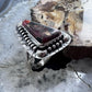 Sterling Silver Southwestern Style Triangle Red Moss Agate Ring Size 10 For Women