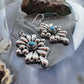 Sterling Silver Southwestern Style Turquoise Cluster Dangle Earrings For Women