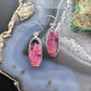 Sterling Silver Southwestern Style Oval Rhodonite Dangle Earrings For Women