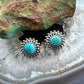 Sterling Silver Southwestern Style Rounded Turquoise Decorated Stud Earrings For Women