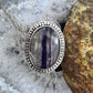 Sterling Silver Southwestern Style Oval Fluorite Crystal Ring Size 6.75 For Women