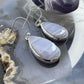 Sterling Silver Southwestern Style Teardrop Blue Lace Agate Dangle Earrings For Women