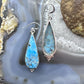 Sterling Silver  Southwestern Style Elongated Teardrop Apatite Dangle Earrings For Women