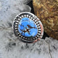 Sterling Silver Southwestern Style Golden Hill Turquoise Ring Size 6 For Women