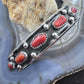 Reed Charley Native American Sterling Silver Coral Row Bracelet For Women