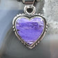 Native American Sterling Silver Charoite Heart Pendant For Women