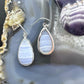 Sterling Silver Southwestern Style Teardrop Blue Lace Agate Dangle Earrings For Women
