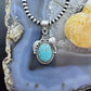 Sterling Silver Southwestern Style Oval Turquoise Leaves Decorated Pendant For Women