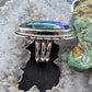 Sterling Silver Southwestern Style Oval Malachite Azurite Ring Size 7 For Women