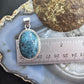 Sterling Silver Southwestern Style Large Oval Matrixed Azurite Decorated Pendant For Women