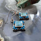 Sterling Silver Southwestern Style Turquoise Tiny Dangle Earrings For Women