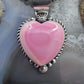 Robert Shakey Native American Sterling Silver Pink Conch Decorated Heart Pendant For Women