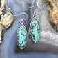 Sterling Silver Southwestern Style Marquise African Turquoise Dangle Earrings For Women