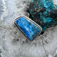 Sterling Silver Southwestern Style Trapeze Blue Apatite Ring Size 7 For Women