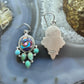 Sterling Silver Southwestern Style Turquoise & Pink Dahlia Dangle Earrings For Women