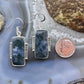 Sterling Silver Southwestern Style Rectangle Moss Agate Dangle Earrings For Women