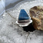 Sterling Silver Southwestern Style Trapezoid Neon Apatite Ring Size 7.25 For Women