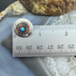 Native American Sterling Stamped Rounded Concho w/Turquoise Post Earrings