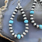 Native American Sterling 3-5mm Navajo Pearl & 3 Turquoise Earrings For Women