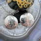 Native American Silver Stamped Coyote Rounded Post Earrings For Women