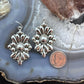 Southwestern Style Sterling Silver Floral Decorated Dangle Earrings For Women