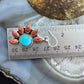 Sterling Silver Southwestern Style Turquoise/Coral Half-flower Cluster Dangle Earrings For Women