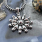 Sterling Silver Southwestern Style Decorated Cluster Floral Pendant For Women