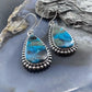 Sterling Silver Southwestern Style Teardrop Shattuckite Dangle Earrings For Women