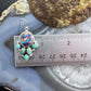 Sterling Silver Southwestern Style Turquoise & Pink Dahlia Dangle Earrings For Women