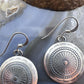 Native American Sterling Silver Stamped Rounded Concho Dangle Earrings For Women