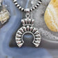 Southwestern Style Sterling Silver Decorated Cluster Naja Pendant For Women