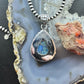 Sterling Silver Southwestern Style Teardrop Azurite Malachite Decorated Pendant