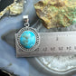 Sterling Silver Southwestern Style Round Tibetan Turquoise Decorated Pendant For Women