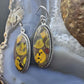 Sterling Silver Southwestern Style Oval Fruit Jasper Dangle Earrings For Women