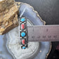 Reed Charley Native American Sterling Silver Turquoise & Coral Row Bracelet For Women