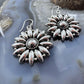 Sterling Silver Southwestern Style Decorated Flower Silver Dangle Earrings For Women