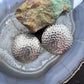 Vintage Native American Sterling Silver Hammered Round Stud Earrings For Women