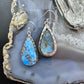 Sterling Silver Southwesten Style Teardrop Blue Apatite Dangle Earrings For Women