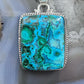 Sterling Silver Southwestern Style Rectangle Azurite Malachite Unisex Pendant