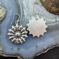 Sterling Silver Southwestern Style Decorated Flower Silver Dangle Earrings For Women