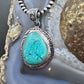 Sterling Silver Southwestern Style Natural Tibetan Turquoise Pendant For Women