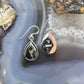 Native American Sterling Silver Teardrop Blackjack Dangle Earrings For Women