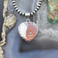 Native American Sterling Silver White Buffalo Decorated Double Heart Pendant For Women