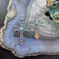 Sterling Silver Southwestern Style Turquoise Cross Dangle Earrings For Women