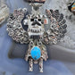 Alonzo Mariano Sterling Silver Turquoise Decorated Kachina Unisex Pendant #1