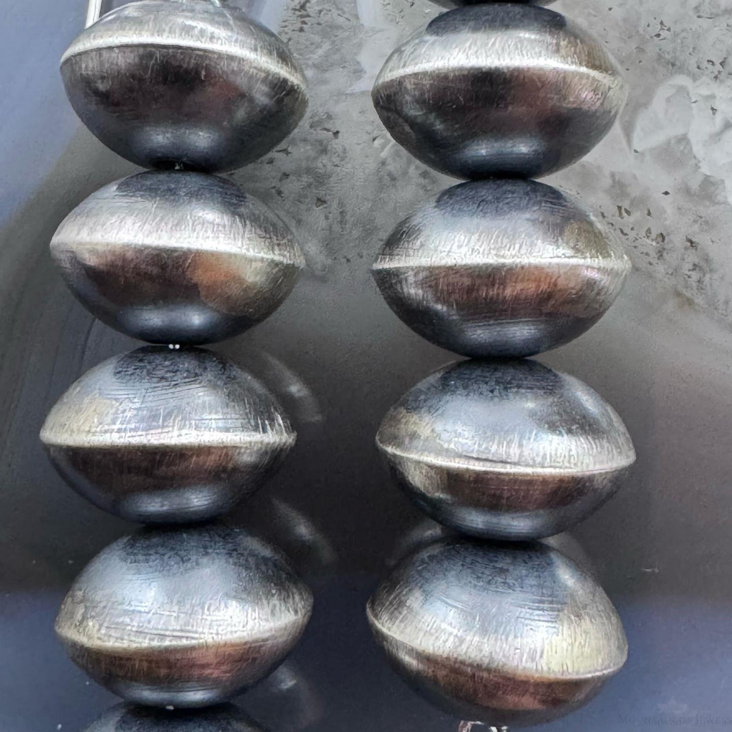 Native American Sterling Silver Navajo Pearl Saucer Beads 10mm Dangle Earrings For Women